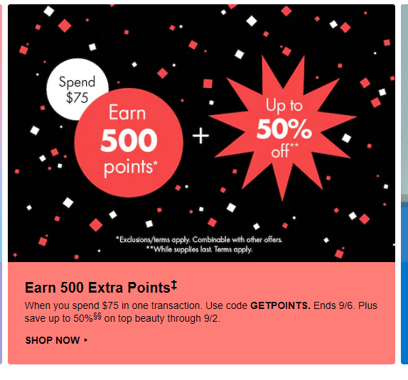 Earn 500 EXTRA Points at Sephora icon