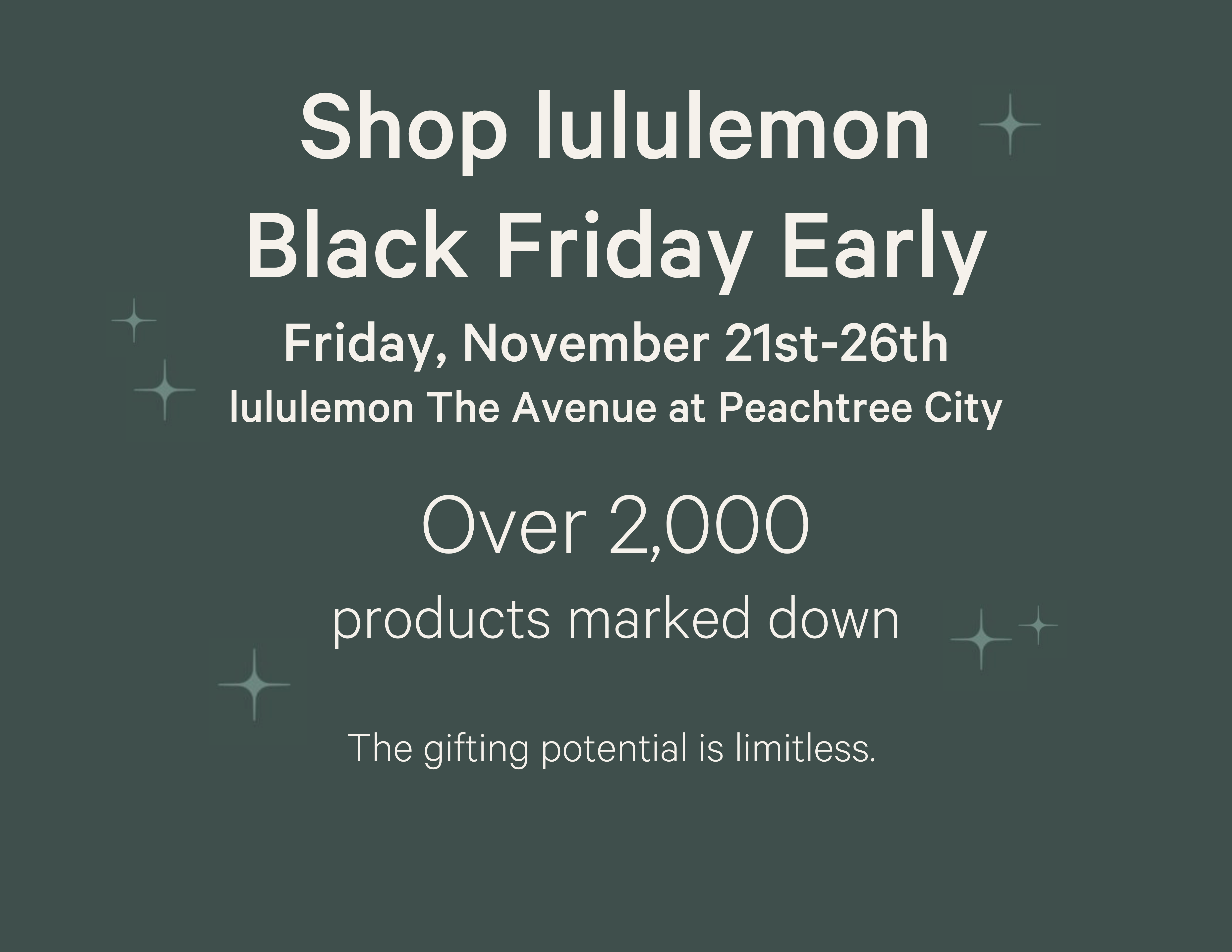 Shop lululemon Black Friday EARLY icon